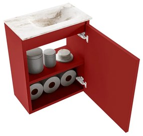 Mondiaz Ture DLux toiletmeubel 40cm fire met wastafel frappe rechts zonder kraangat