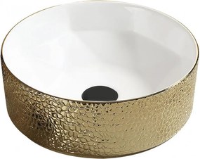 Mexen Clarisa opbouw waskom 41 x 41 cm, wit/goud - 22074153