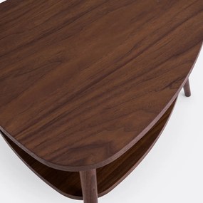 Vintage dubbel nachtkastje met notenhout en fineer, Quilda