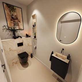 Mondiaz Ture DLux toiletmeubel 40cm urban met wastafel frappe midden zonder kraangat