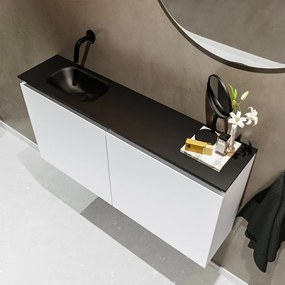 Mondiaz Ture 100cm toiletmeubel talc met wastafel urban links geen kraangat