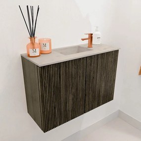 Mondiaz Joya DLux 60cm toiletmeubel shadow met wastafel faye midden 1 kraangat opalo
