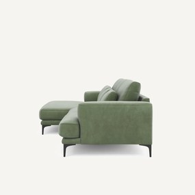 XL hoekbank links in fluweel, MARSILE