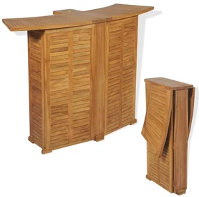 vidaXL Bartafel inklapbaar 155x53x105 cm massief teakhout