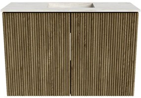 Mondiaz Joya DLux 60cm toiletmeubel dusk met wastafel faye midden 1 kraangat ostra