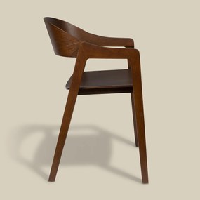 Dutchbone Westlake Stoel Van Gebogen Hout Walnoot