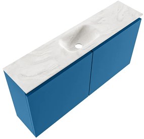 Mondiaz Ture DLux toiletmeubel 100cm jeans met wastafel ostra midden zonder kraangat