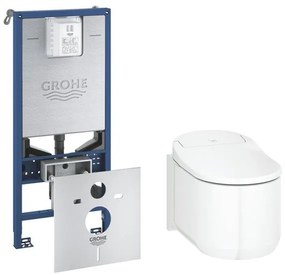 GROHE Sensia Arena Douche WC set - inbouwreservoir geintegreerde netspanning- en douchewc aansluiting - diepspoel - spoelrandloos - met zitting - glans wit 39354SH1 / 39598000