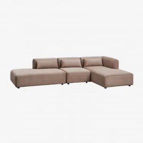 Rechtsmodulaire 3-delige Chaise Longue Bank Met Divan Fogler Corduroy Kameelbruin - Sklum
