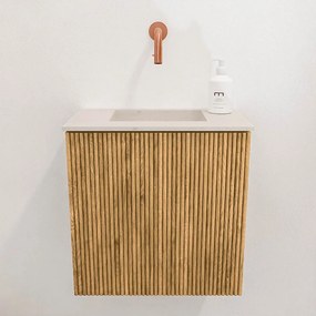 Mondiaz Joya DLux 40cm toiletmeubel oak met wastafel faye midden zonder kraangat meli