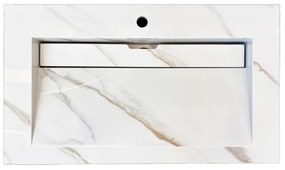 Lambini Designs Quri keramische wastafel 80cm marmer met kraangat
