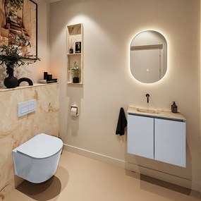 Mondiaz Ture DLux toiletmeubel 60cm clay met wastafel frappe links zonder kraangat