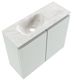 Mondiaz Ture DLux toiletmeubel 60cm greey met wastafel ostra links met kraangat