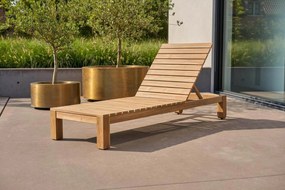 Santika Furniture Santika Arlington Lounger Met Green Kitsilano Kussen Teak Old Teak Greywash