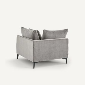 Hoekbank in stone-kleurig fluweel, MODERNISTE, ontwerp van Emmanuel Gallina