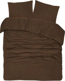 Dekbedovertrek Flanel– 100% zacht katoen – 140×200/220 – bruin