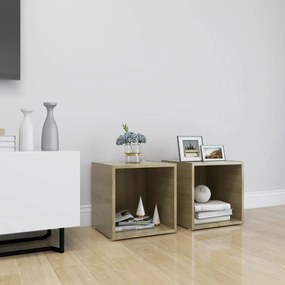 vidaXL Tv-meubelen 2 st 37x35x37 cm spaanplaat wit sonoma eikenkleurig