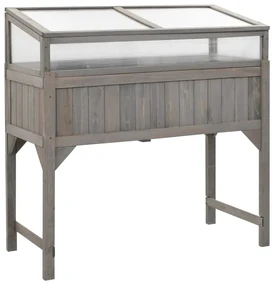 vidaXL Kweekbak verhoogd met kas 120x54x120 cm vurenhout