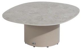 4 Seasons Outdoor Sofie loungetafel latte met zandkleurig keramisch blad 70 x 80 cm Bijzettafel   beige weerbestendig