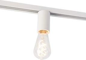 E27 fitting met rail ophanging voor 1-fase rail wit - Iconic Jeana