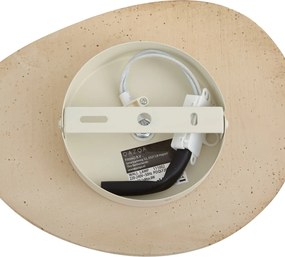 Japandi wandlamp naturel steen organisch met opaal glas - Josie