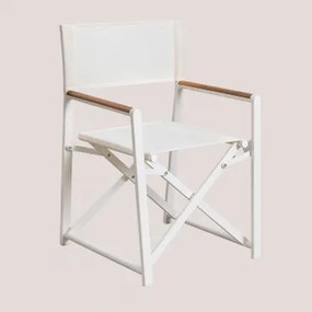 Opvouwbare Regisseursstoel Voor Tuin Van Aluminium En Teakhout Jordana Gardenia Wit - Sklum