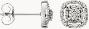 Oorbellen Square Richesse van witgoud, met diamanten