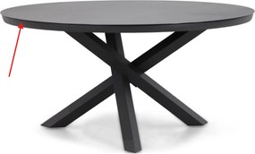 Tuinset Ronde Tuintafel 6 personen 150 cm Aluminium/textileen Grijs  Osmen Joliet/Livorno