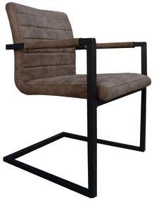 Eetkamerstoel - Apollo II - stof Cowboy retro lederlook taupe