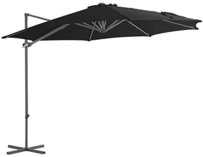 vidaXL Zweefparasol met stalen paal 300 cm zwart