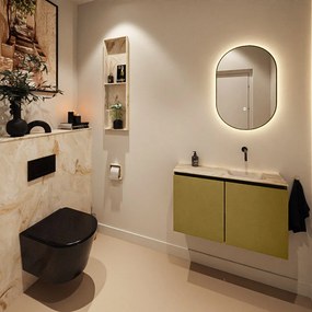 Mondiaz Ture DLux toiletmeubel 80cm oro met wastafel frappe rechts zonder kraangat