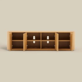 Eiken Tv-meubel Met Ronde Hoeken - 180x40x50cm.