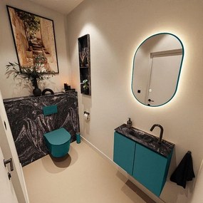 MONDIAZ TURE-DLUX 60cm toiletmeubel Smag. EDEN wastafel Lava positie midden. Met 1 kraangat. TUREDX60SMAM1LAV