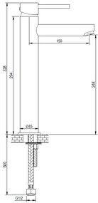 Brauer Gold Edition ColdStart verhoogde wastafelkraan energy-saving model A messing geborsteld PVD