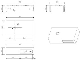 Best Design Malo fonteinplanchet zonder kom 40x12x10cm sandstone