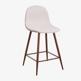 Glamm Hoge Kruk Donker Hout & Beige – Crème & ↑65 Cm - Sklum