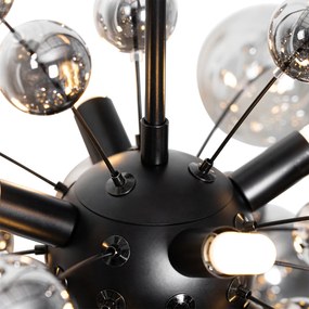 Design hanglamp zwart met glas smoke 8-lichts - Explode Design G9 rond Binnenverlichting Lamp