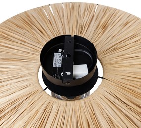 Landelijke wandlamp zwart met touw 60 cm - Leia