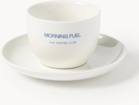 Koffiekop met schotel Morning Fuel van keramiek