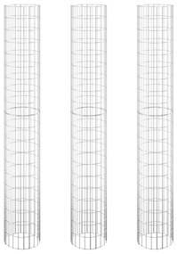 vidaXL Gabion plantenbakken 3 st rond verhoogd Ø30x200 cm staal