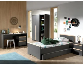 Vipack Kastje London mobiel met 2 lades hout antracietkleurig