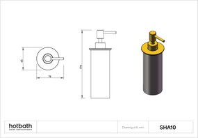 Hotbath &More zeepdispenser voor planchet messing geborsteld PVD