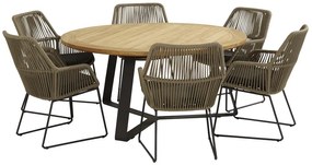 4 Seasons Ramblas tuinstoel + Taste Basso tuintafel 160 cm. rond
