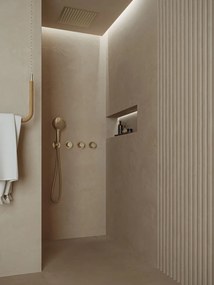 Saniclear Plus inbouw regendouche met inbouw douchekop 30x30cm en 2 standen handdouche geborsteld messing - mat goud