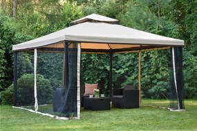 Crème tuinpaviljoen met muskietennet Valencia 4x4 m Garden Point