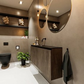 Mondiaz Ture 120cm toiletmeubel dark brown met wastafel urban midden geen kraangat