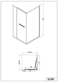 Badstuber Tono douchecabine met schuifdeur 80x80cm chroom