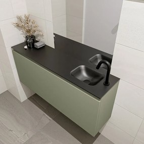 Mondiaz Olan 120cm toiletmeubel army met wastafel urban rechts 1 kraangat