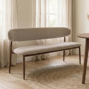Eetkamerbank Walnoot Beige 180 Cm
