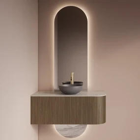 Gliss Design Selene spiegel tweedelig ovaal 40x145cm met handsensor
